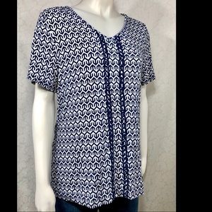 💙C&B Petite Large Top - Navy & White Design 💙